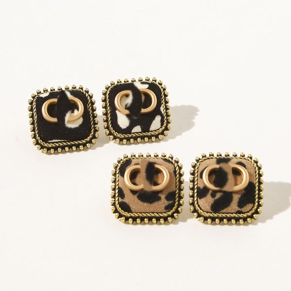 2021 new designer 2021 letter leopard earrings for women, Golden