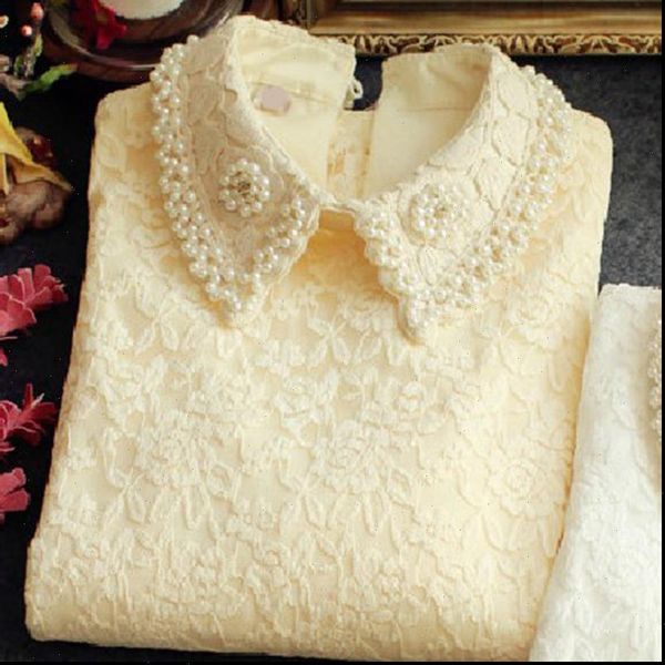 new design lace women blouse and shirts thicken warm fleece solid beige white lace flower pearl slim office lady
new design lace women blouse and shirts thicken warm fleece solid beige white lace flower pearl slim office lady