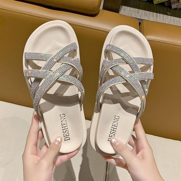 slippers 2021 summer fashion women's flip flops casual beach rhinestone women platform shoes zapato mujer, Black
slippers 2021 summer fashion women's flip flops casual beach rhinestone women platform shoes zapato mujer, Black