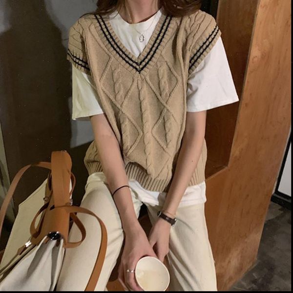 2 colors 2021 korean preppy style v neck color patchwork v neck vest sweaters womens knitted sweaters c9296, White;black
2 colors 2021 korean preppy style v neck color patchwork v neck vest sweaters womens knitted sweaters c9296, White;black