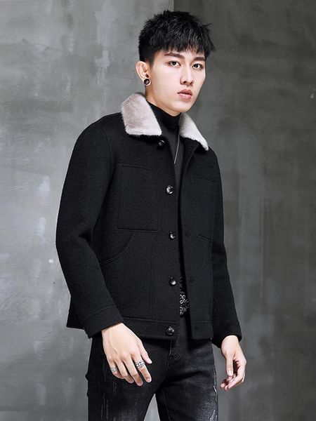 men's wool & blends coat men spring autumn alpaca cashmere jacket short mens overcoat collar korean erkek mont 1971b kj3857, Black
men's wool & blends coat men spring autumn alpaca cashmere jacket short mens overcoat collar korean erkek mont 1971b kj3857, Black