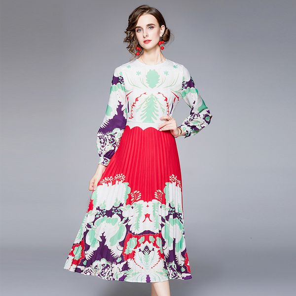 star qin lan's same 2021 autumn dress pattern and color printed pleated dress temperament foreign style long skirt female, Black;gray
star qin lan's same 2021 autumn dress pattern and color printed pleated dress temperament foreign style long skirt female, Black;gray