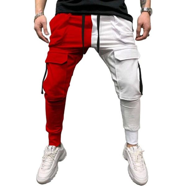 men's pants men casual sports color matching lace-up pockets trousers hip hop leggings, Black
men's pants men casual sports color matching lace-up pockets trousers hip hop leggings, Black