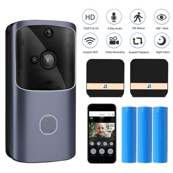 720p hd wifi doorbell smart home wireless door bell camera security video intercom ir night vision for home office
720p hd wifi doorbell smart home wireless door bell camera security video intercom ir night vision for home office