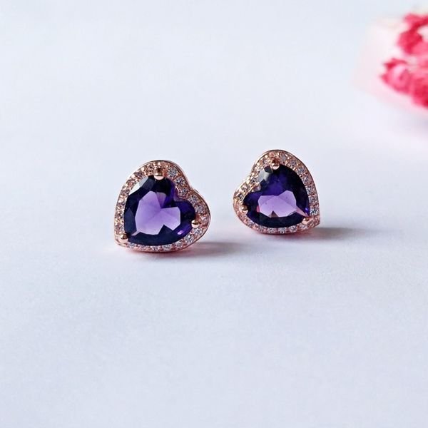 10 pairs gold plated love heart amethyst crystal stud earrings for elegant women romantic style jewelry, Golden;silver
10 pairs gold plated love heart amethyst crystal stud earrings for elegant women romantic style jewelry, Golden;silver