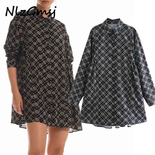 dress woman flower print mini women vintage lapel long sleeve pleated casual female 210628, Black;gray
dress woman flower print mini women vintage lapel long sleeve pleated casual female 210628, Black;gray