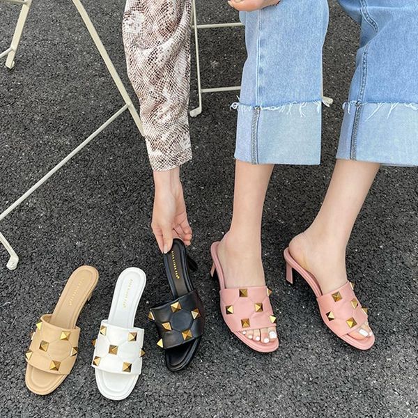 slippers 2021 fashion brand rivet women thin high heel peep toe slip on slides ladies elegant summer outdoor sandal shoes flip f, Black
slippers 2021 fashion brand rivet women thin high heel peep toe slip on slides ladies elegant summer outdoor sandal shoes flip f, Black