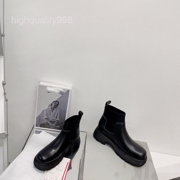 boots high end quality chimney boots leather thick soled short martin round head chelsea tube women's, Black
boots high end quality chimney boots leather thick soled short martin round head chelsea tube women's, Black