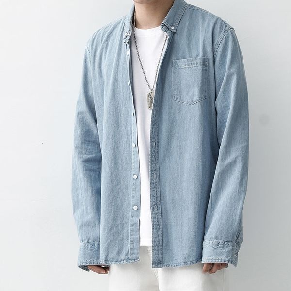 spring and autumn denim men's long sleeve student korean loose shirt handsome work clothes casual coat fashion2021, White;black
spring and autumn denim men's long sleeve student korean loose shirt handsome work clothes casual coat fashion2021, White;black