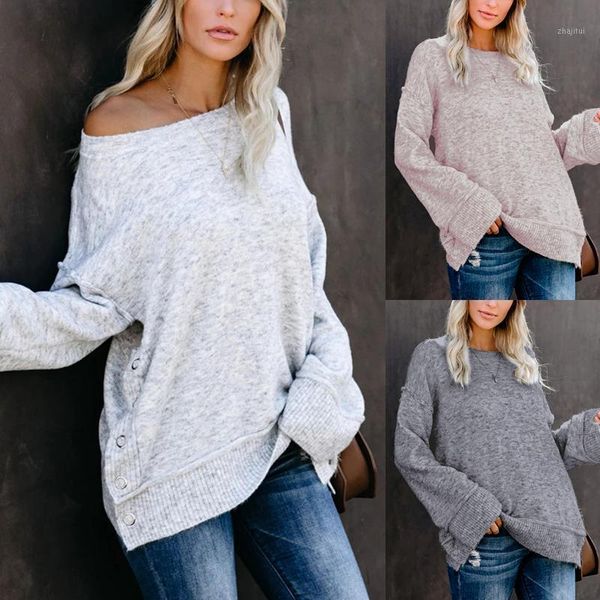 autumn 2021 casual women's sweaters and pullovers solid color long sleeve knitted sweater shoulder pullover top, White;black
autumn 2021 casual women's sweaters and pullovers solid color long sleeve knitted sweater shoulder pullover top, White;black