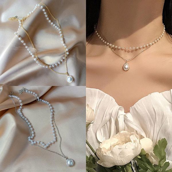 pendant necklaces korean cute pearl necklace for women girls teens classic metal chain jewelry gift 2021 trend arrival, Silver
pendant necklaces korean cute pearl necklace for women girls teens classic metal chain jewelry gift 2021 trend arrival, Silver