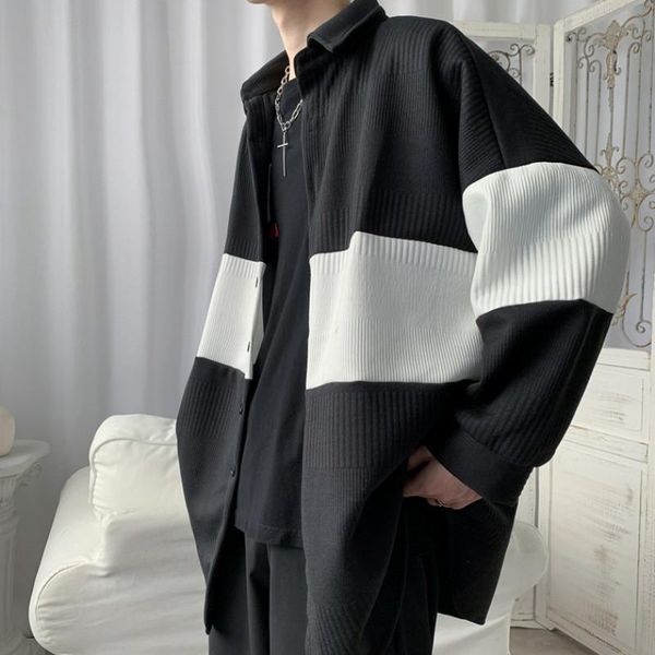 men's jackets 2021 spring autumn korean version trend color matching knitted jacket trendy casual loose, Black;brown
men's jackets 2021 spring autumn korean version trend color matching knitted jacket trendy casual loose, Black;brown