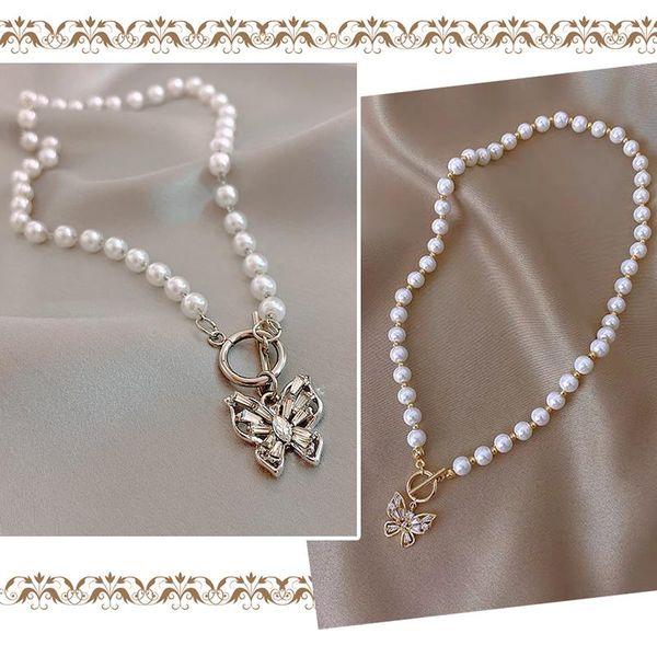 pendant necklaces imitation pearl choker necklace sweet rhinestone crystal butterfly for women girl gift, Silver
pendant necklaces imitation pearl choker necklace sweet rhinestone crystal butterfly for women girl gift, Silver