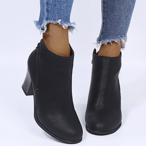 boots retro women shoes classic leather square heel zipper solid color short booties round toe thick ladies #3, Black
boots retro women shoes classic leather square heel zipper solid color short booties round toe thick ladies #3, Black