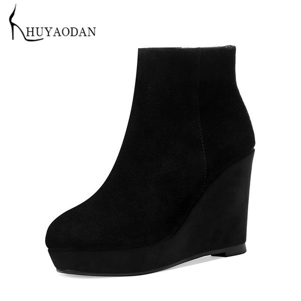 boots high wedges heels women ankle cow suede 2021 autumn winter round toe platform ladies party weddings concise fashion shoes, Black
boots high wedges heels women ankle cow suede 2021 autumn winter round toe platform ladies party weddings concise fashion shoes, Black