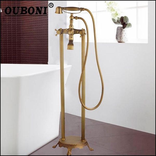 ouboni gold chrome black antiue brass floor standing telephone style clawfoot bath shower faucet set shower bathtub faucet
ouboni gold chrome black antiue brass floor standing telephone style clawfoot bath shower faucet set shower bathtub faucet