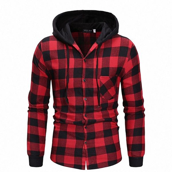 men's shirt non-printing check hooded daily long sleeve white red v7je#, White;black
men's shirt non-printing check hooded daily long sleeve white red v7je#, White;black