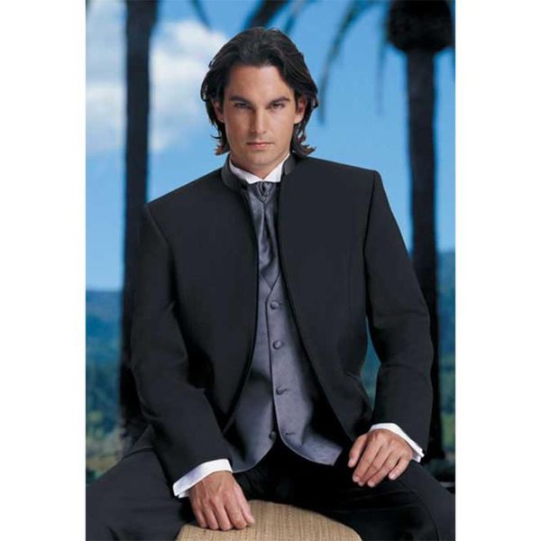 men's suits & blazers custom made to measure black mandarin collar groomsmen wedding for men, White;black
men's suits & blazers custom made to measure black mandarin collar groomsmen wedding for men, White;black