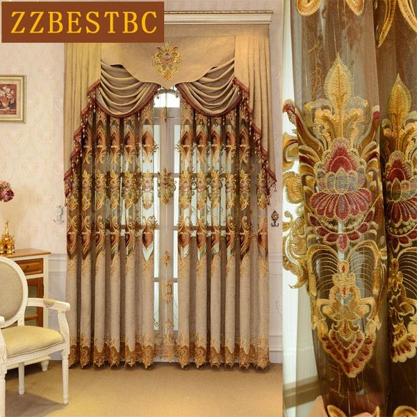 curtain & drapes chinese modern luxury brown embroidered floor curtains for living room voile bedroom kitchen
curtain & drapes chinese modern luxury brown embroidered floor curtains for living room voile bedroom kitchen