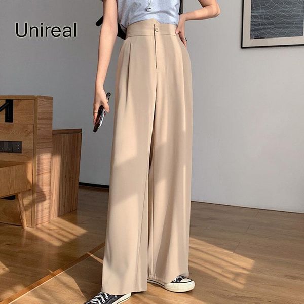 women's pants & capris unireal 2021 summer streetwear women wide leg khaki casual long high waist trousers, Black;white
women's pants & capris unireal 2021 summer streetwear women wide leg khaki casual long high waist trousers, Black;white