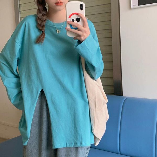 women's t-shirt oversized side split spring cotton long sleeve t shirt for women girl tshirt korean style tee loose clothes, White
women's t-shirt oversized side split spring cotton long sleeve t shirt for women girl tshirt korean style tee loose clothes, White