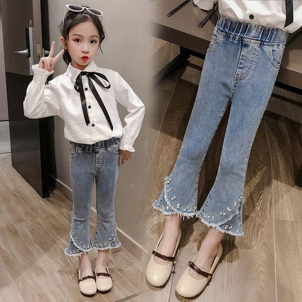 2021 spring autumn new baby girls fashion high elastic waist long denim flare pants children's clothing solid jeans trousers c19, Blue
2021 spring autumn new baby girls fashion high elastic waist long denim flare pants children's clothing solid jeans trousers c19, Blue
