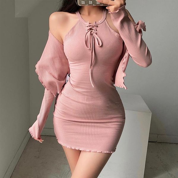 casual dresses europe mini knitting skinny cross lace-up bow dress ruffle full sleeve + bandage 2 pieces xbhn, Black;gray
casual dresses europe mini knitting skinny cross lace-up bow dress ruffle full sleeve + bandage 2 pieces xbhn, Black;gray