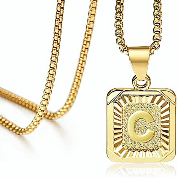 22inches trendsmax initial a-z letter pendant men women capital letter yellow gold plated stainless steel box chains necklaces, Silver
22inches trendsmax initial a-z letter pendant men women capital letter yellow gold plated stainless steel box chains necklaces, Silver
