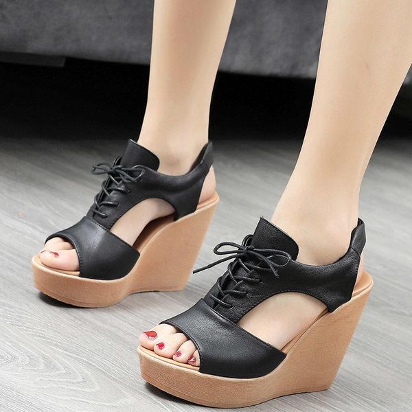 2021 women's peep toe summer wedges sandals ladies open toes platform rivet buckle causal shoes sandalia feminina, Black
2021 women's peep toe summer wedges sandals ladies open toes platform rivet buckle causal shoes sandalia feminina, Black