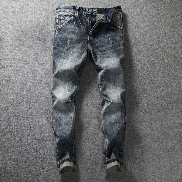 2021 new japanese style fashion designer retro wash slim classical men spliced superably jij5, Blue
2021 new japanese style fashion designer retro wash slim classical men spliced superably jij5, Blue