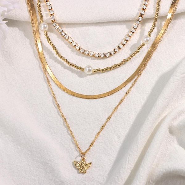 chains just feel multi-layer gold angel pendant necklace for women imitation pearls beads snake chain 2021 fashion jewelry, Silver
chains just feel multi-layer gold angel pendant necklace for women imitation pearls beads snake chain 2021 fashion jewelry, Silver