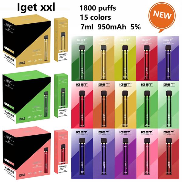 original 950mah xxl disposable cigarettes device kit 1800 for iget vape plus e max puff prefilled stick flow 100% vapes 7ml htpkf
original 950mah xxl disposable cigarettes device kit 1800 for iget vape plus e max puff prefilled stick flow 100% vapes 7ml htpkf
