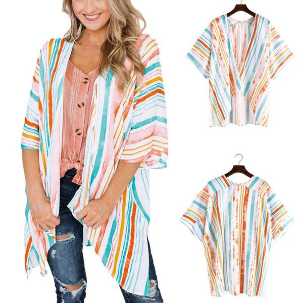 women's swimwear cardigan plus size long sleeve shirt boho bohemian beach kimono women clothing color stripe summer 2021 blouse, White;black
women's swimwear cardigan plus size long sleeve shirt boho bohemian beach kimono women clothing color stripe summer 2021 blouse, White;black