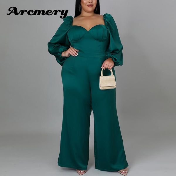 plus size pants women puff sleeve solid wide leg elegant office lady jumpsuits, Black
plus size pants women puff sleeve solid wide leg elegant office lady jumpsuits, Black