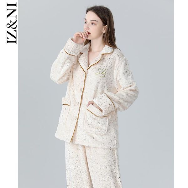 women's sleepwear iizzini 2021 pajamas women long sleeve winter sweet coral fleece bronzing contracted fashion pants leisurewear suit, Black;red
women's sleepwear iizzini 2021 pajamas women long sleeve winter sweet coral fleece bronzing contracted fashion pants leisurewear suit, Black;red