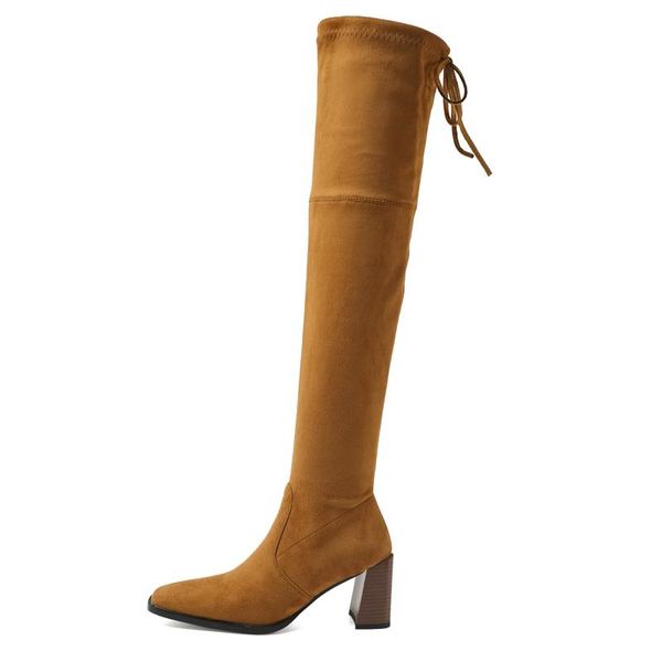 boots winter woman fashion pointed toe consice shoes zipper pure color red block heels over the knee 34-43, Black
boots winter woman fashion pointed toe consice shoes zipper pure color red block heels over the knee 34-43, Black