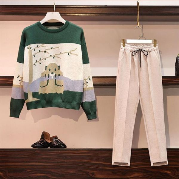 warm women winter clothe sport suit two piece set oversize knit sweater and woolen pants plus size matching outfit trac keab, Gray
warm women winter clothe sport suit two piece set oversize knit sweater and woolen pants plus size matching outfit trac keab, Gray