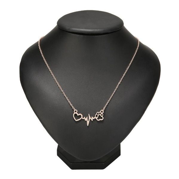 pendant necklaces creative hollow heart necklace fashion ecg chain cat dog print cute christmas jewelry gift, Silver
pendant necklaces creative hollow heart necklace fashion ecg chain cat dog print cute christmas jewelry gift, Silver