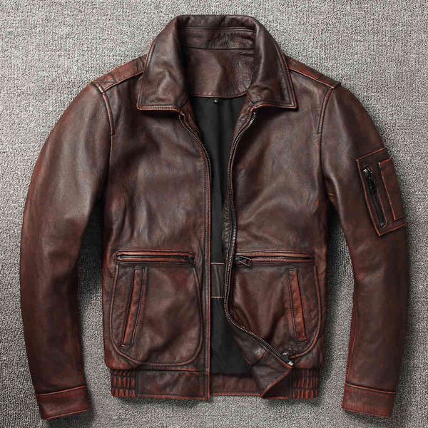 men's leather & faux 100% cowhide genuine coat for men style of moto biker vintage slim male natural fashion lapel jacket 2280, Black
men's leather & faux 100% cowhide genuine coat for men style of moto biker vintage slim male natural fashion lapel jacket 2280, Black