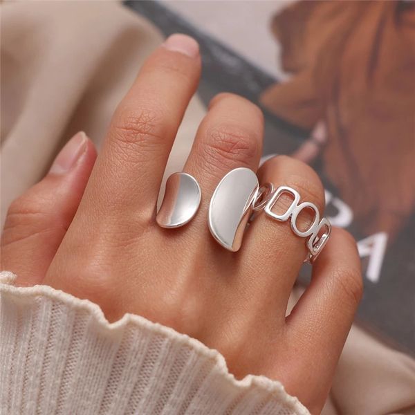 fashion silver color exaggerated irregular geometric rings for women men minimalist open big rings party gifts couples jewelry
fashion silver color exaggerated irregular geometric rings for women men minimalist open big rings party gifts couples jewelry
