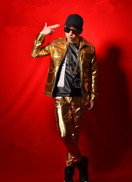 pu leather gold male jacket coat slim pants set bar nightclub singer dj ds costumes punk style tide rock jazz performance outfit, Black;red
pu leather gold male jacket coat slim pants set bar nightclub singer dj ds costumes punk style tide rock jazz performance outfit, Black;red