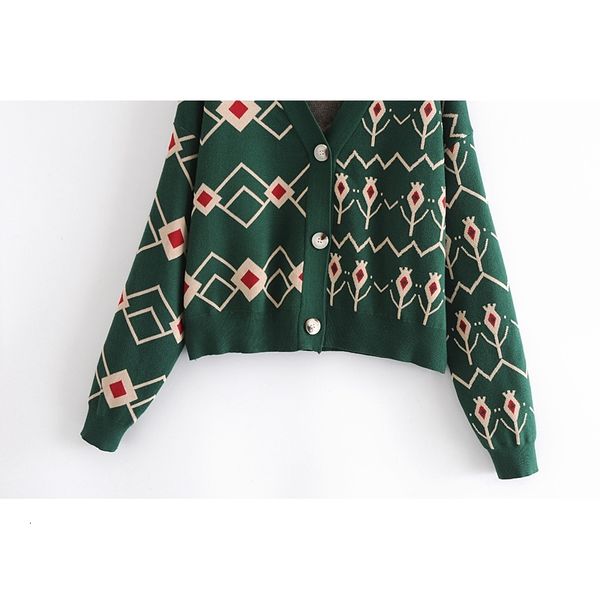 new 2021 fashion woman green jacquard argyle sweater v-neck short knitted jacket female cardigan sweaters p709, White;black
new 2021 fashion woman green jacquard argyle sweater v-neck short knitted jacket female cardigan sweaters p709, White;black