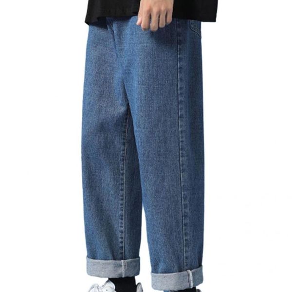 men's jeans stylish casual hip hop all match comfy solid color long, Blue 
men's jeans stylish casual hip hop all match comfy solid color long, Blue