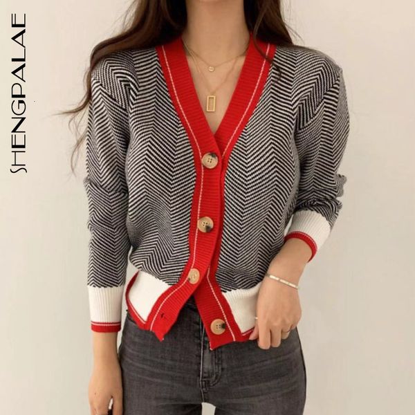 shengpalae 2021 new fashion spring v-neck single breasted short herringbone pattern cardigans women loose casual sweater fv295, Black
shengpalae 2021 new fashion spring v-neck single breasted short herringbone pattern cardigans women loose casual sweater fv295, Black