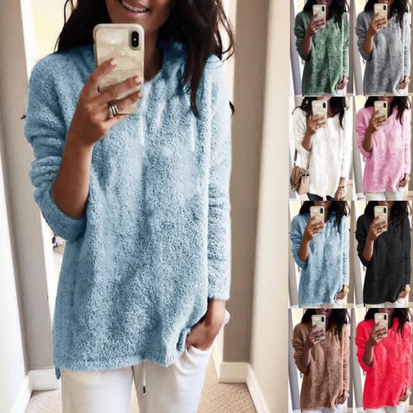 women's sweaters kalenmos pure color casual pullovers mid-length long-sleeved button knit sweater plush simple 2021 fall woman, White;black
women's sweaters kalenmos pure color casual pullovers mid-length long-sleeved button knit sweater plush simple 2021 fall woman, White;black