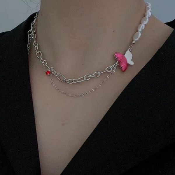 pendant necklaces vsnow textured asymmetric butterfly chunky curb chain chokers necklace for women simulation pearl beaded metal jewelry, Silver
pendant necklaces vsnow textured asymmetric butterfly chunky curb chain chokers necklace for women simulation pearl beaded metal jewelry, Silver