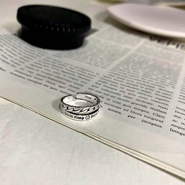 retro jewelry woven double english letters smlie smile smile retro thai silver open ring sale, Golden;silver
retro jewelry woven double english letters smlie smile smile retro thai silver open ring sale, Golden;silver