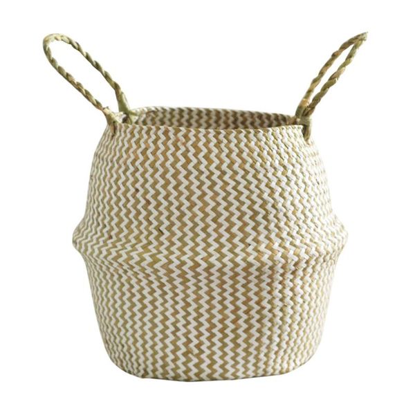 storage baskets 1pc seaweed flower basket foldable organizer with handles for home decor & organization
storage baskets 1pc seaweed flower basket foldable organizer with handles for home decor & organization