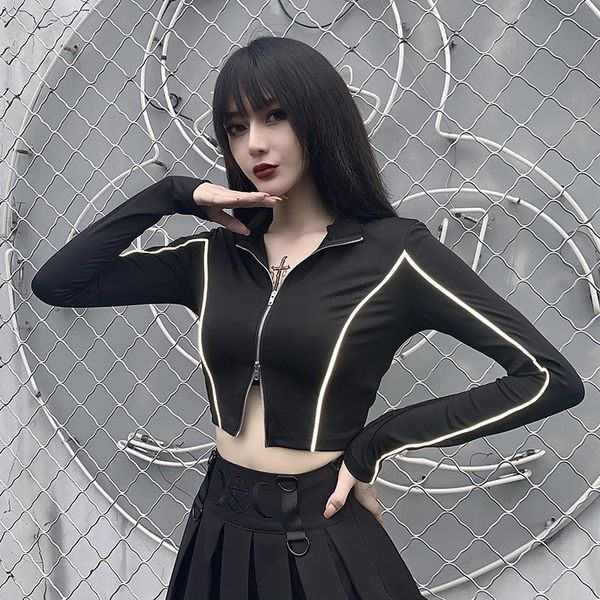 streetwear punk strip reflective black bodycon crop gothic harajuku zipper long sleeve slim tshirt fashion girl top, White
streetwear punk strip reflective black bodycon crop gothic harajuku zipper long sleeve slim tshirt fashion girl top, White