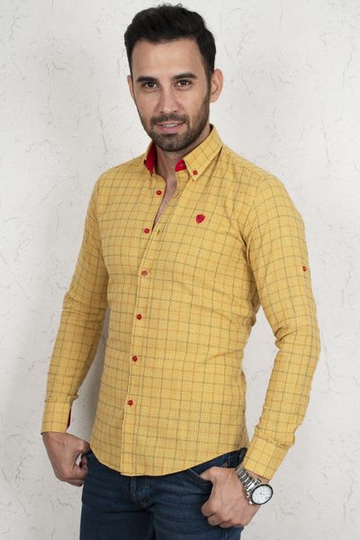 mustard yellow normal mould male shirt 100 cotton square pattern long business four seasons clothing bpna, White;black
mustard yellow normal mould male shirt 100 cotton square pattern long business four seasons clothing bpna, White;black